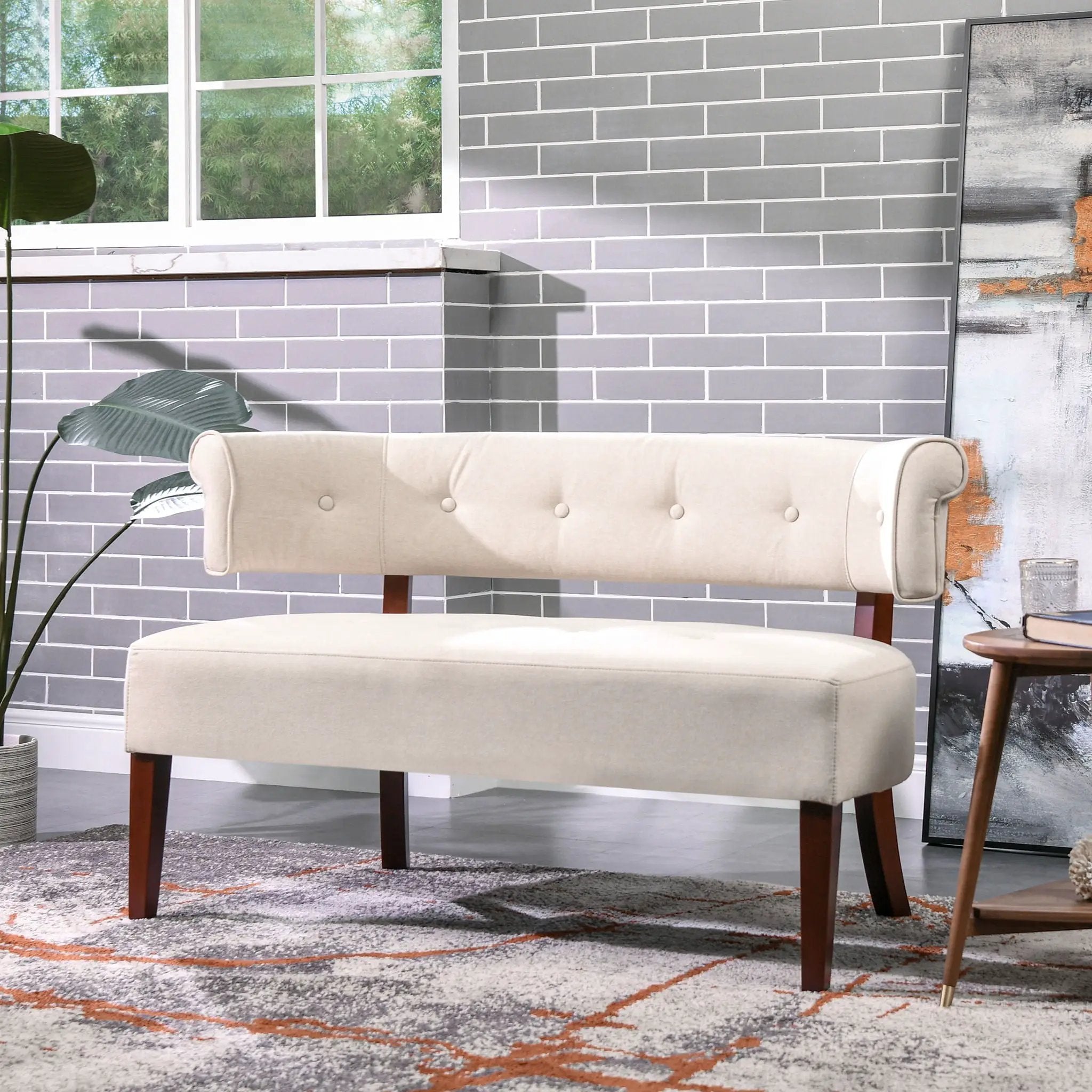 Jared - Versatile Roll Arm Tufted Bench Settee by Unique Piece Furniture