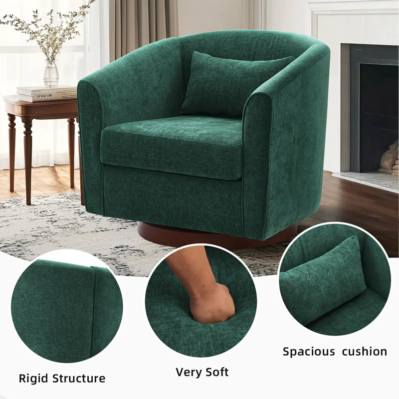 Swivel Accent Chair For Living Room, Sofa Chairs With Base Side For Living Room by HouseOfZazla