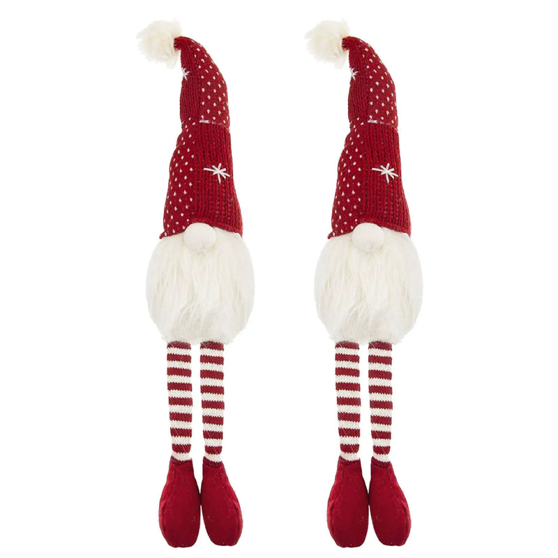 Christmas Gnomes Decorations, Christmas Table Home Ornaments For Holiday Party Gifts (Set of 2) - White / Red by Unique Piece Furniture