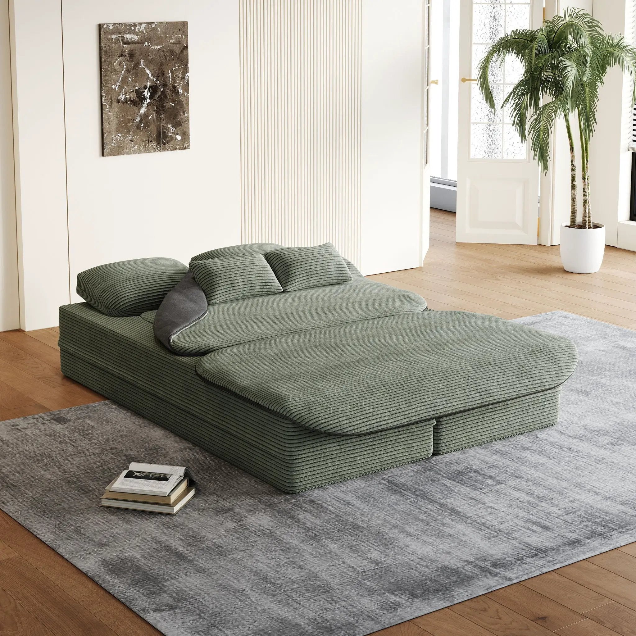 2 In 1 Foldable Sofa Bed With Multi Functional Blanket by HouseOfZazla