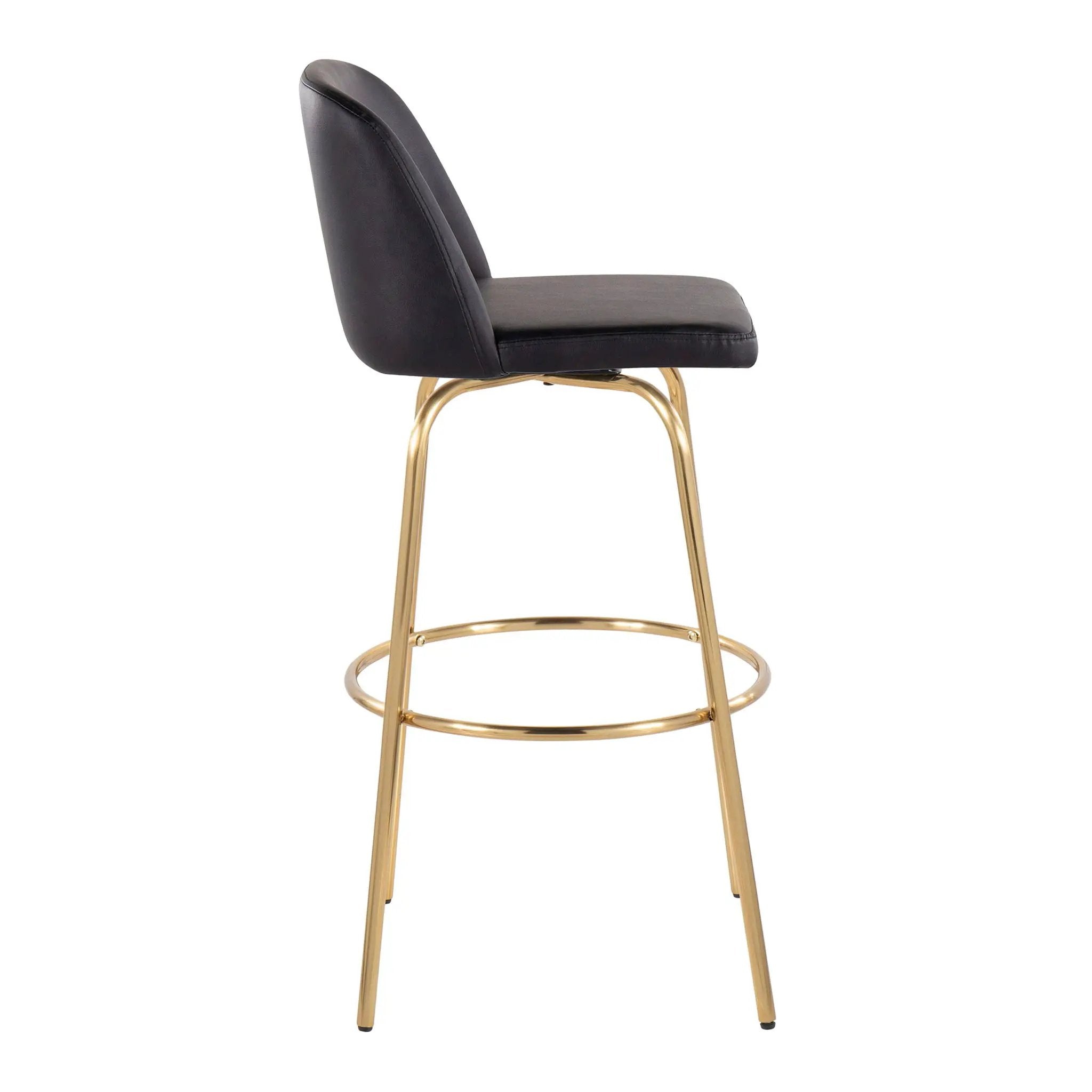 Toriano - Contemporary Fixed Height Barstool With Swivel And Round Footrest (Set of 2) by Unique Piece Furniture