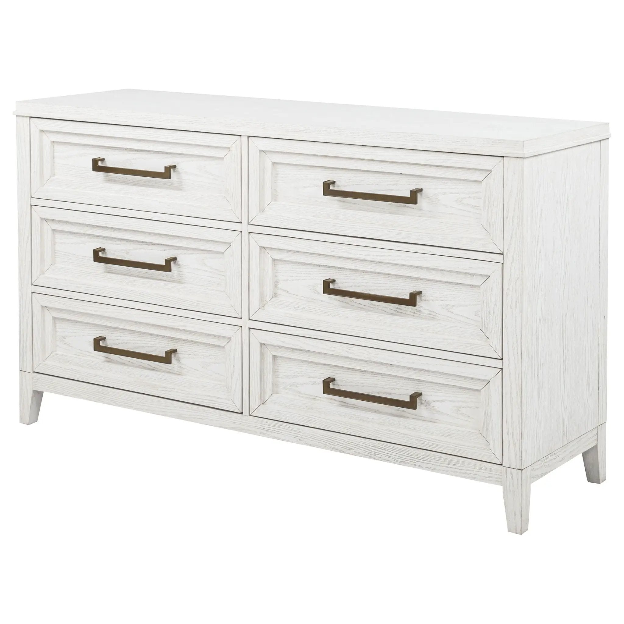 Marielle 6-drawer Bedroom Dresser Distressed White by Unique Piece Furniture