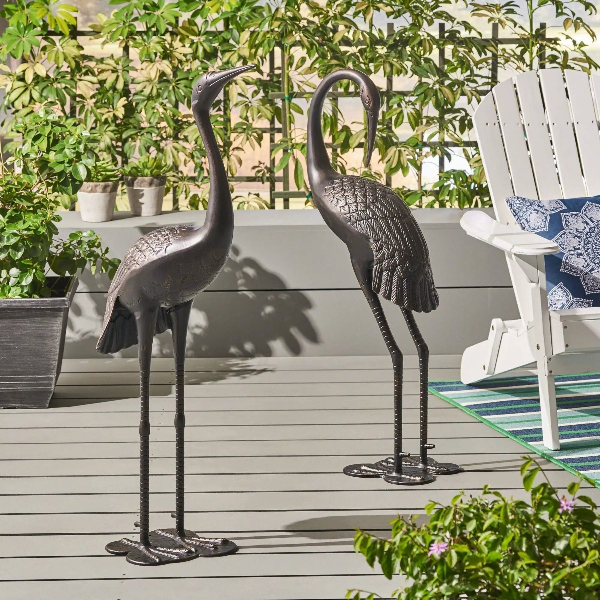Bird Animals Rust Resistant Metal Garden Statue by HouseOfZazla