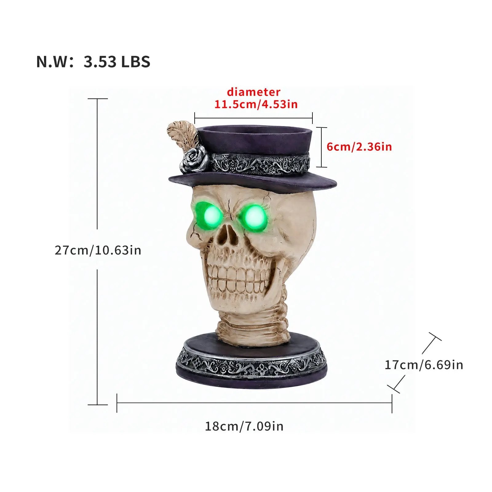 Halloween Skull Candle Holder with Glowing by HouseOfZazla