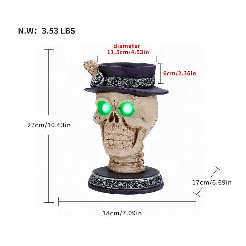 Halloween Skull Candle Holder with Glowing by HouseOfZazla