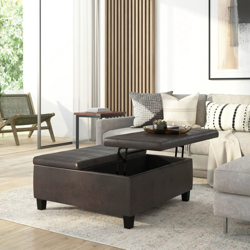 Ellis - Upholstered Coffee Table Storage Ottoman by Unique Piece Furniture