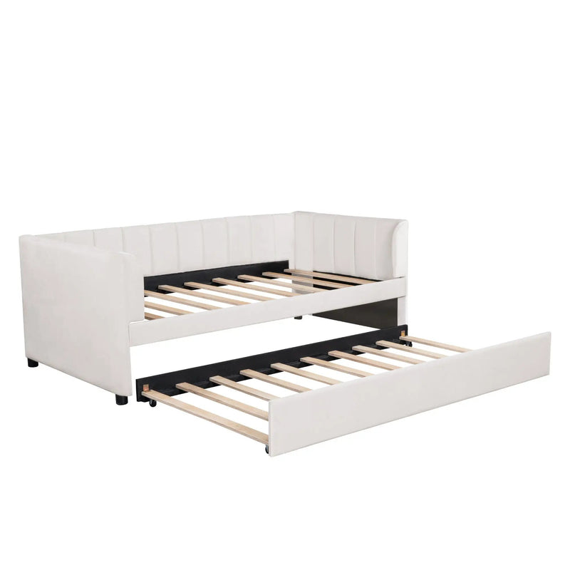 Upholstered Daybed With Ergonomic Design Backrest by HouseOfZazla