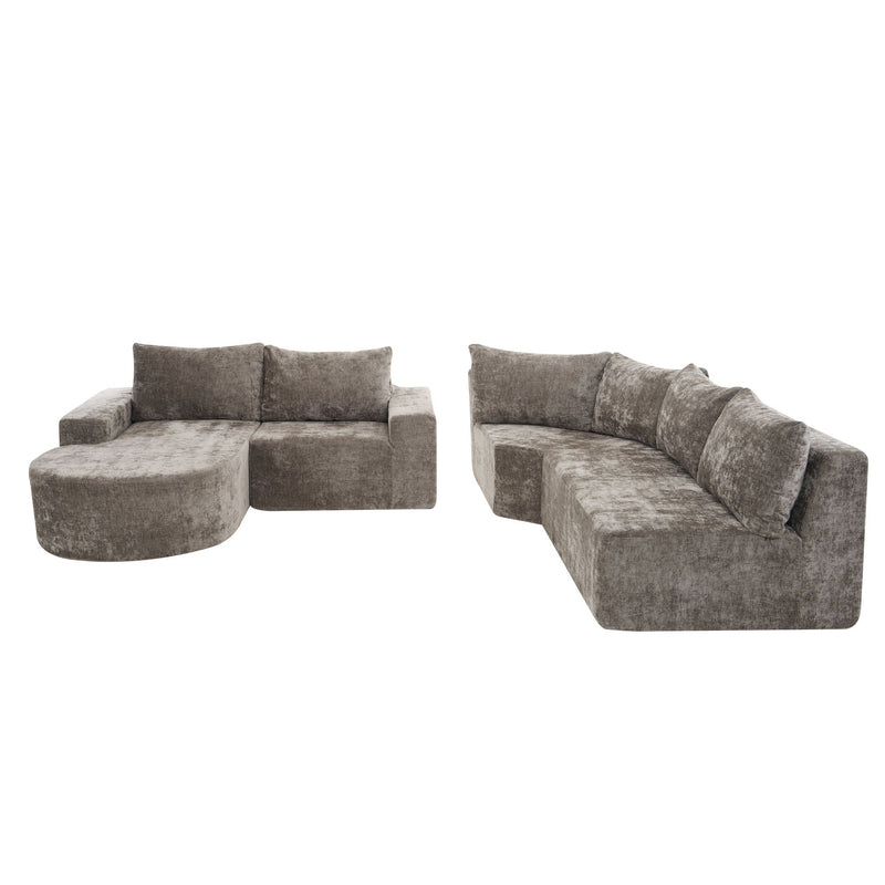 U-Shaped Oversized Modular Cloud Sectional Sofa With Deep Seat For Living Room by HouseOfZazla