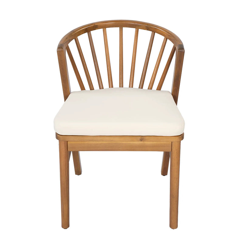 Outdoor Dining Chairs Set of 2, Acacia Wood Patio Chairs with Cushions by HouseOfZazla