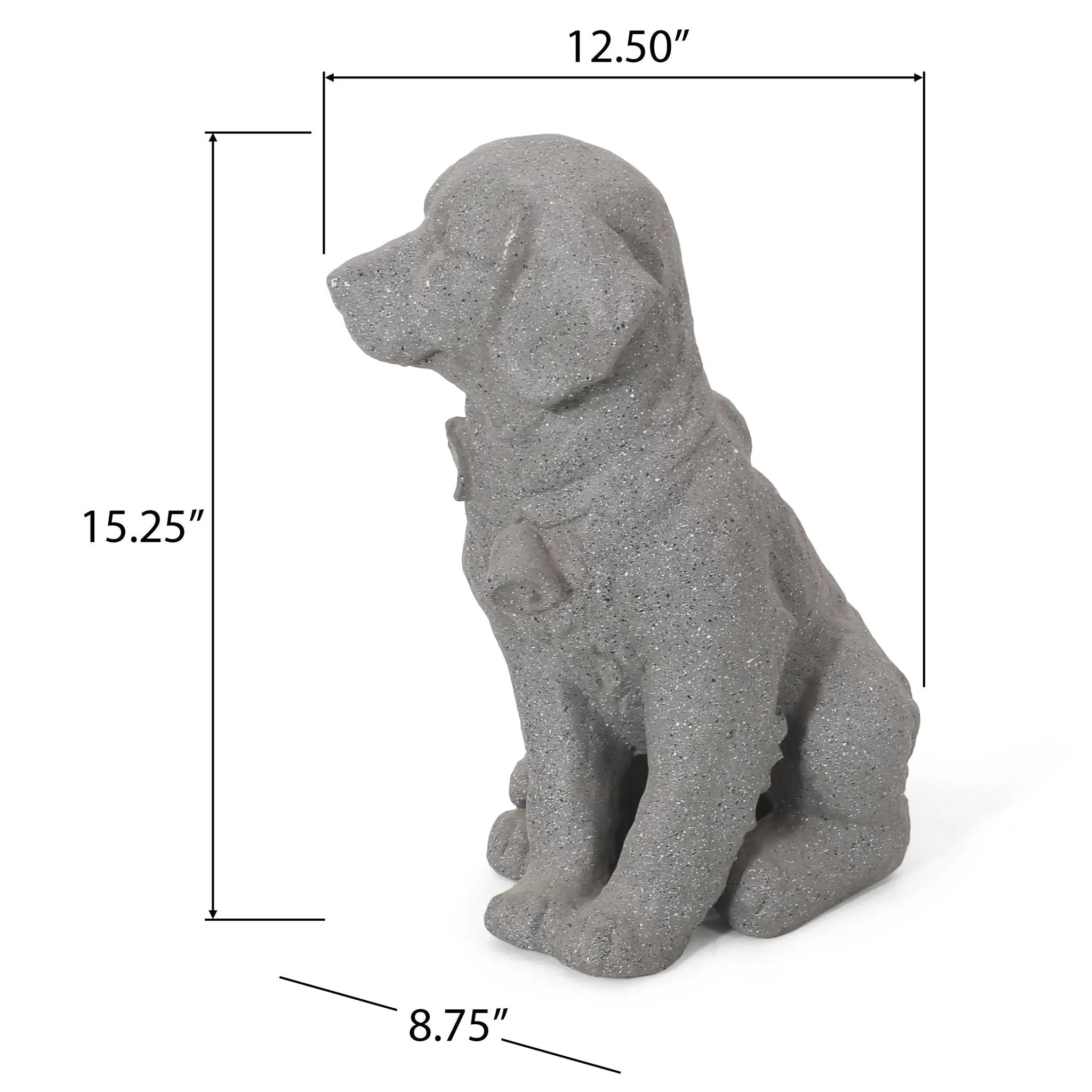 MGO Dog Statue, Outdoor Stone Gray by HouseOfZazla