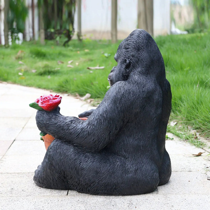 Outdoor Garden Sculpture Chimpanzees Flower Pot Planter by HouseOfZazla