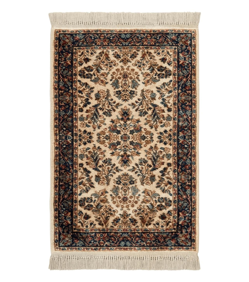Karastan Rug 2.6 x 4, Karastan Ivory Sarouk #760, Vintage Wool Pile Small Karastan Carpet, Original Collection 700 Series Discontinued by Jewel Rugs