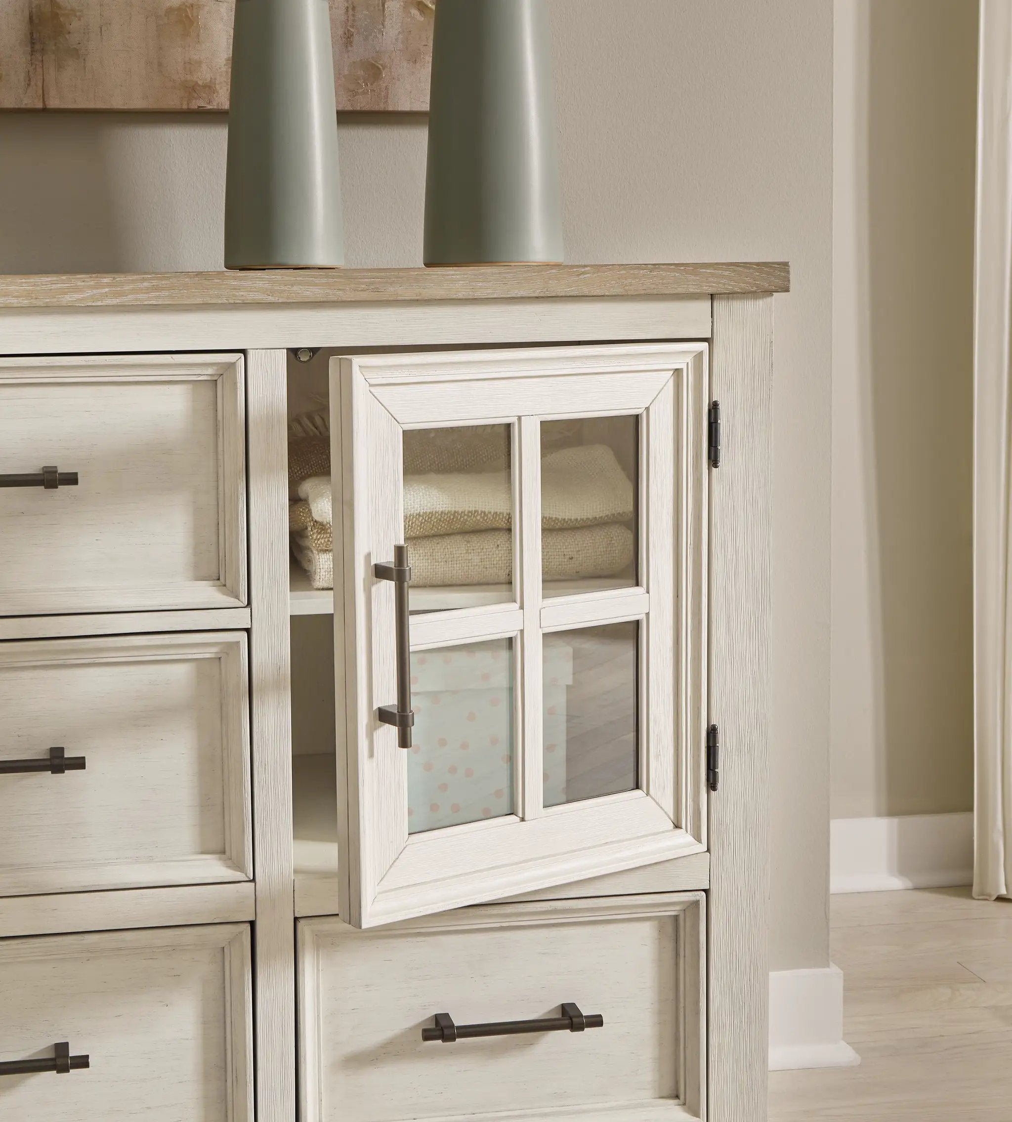 Shaybrock - Dresser And Mirror - Antique White / Brown by Unique Piece Furniture