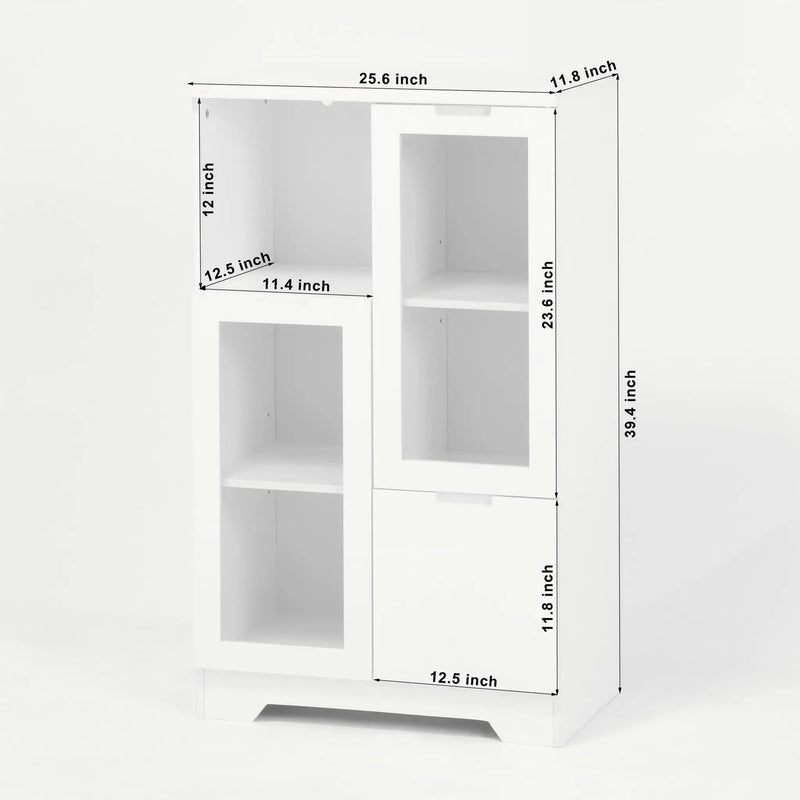 Modern Cabinet With Glass Doors And Drawer by HouseOfZazla