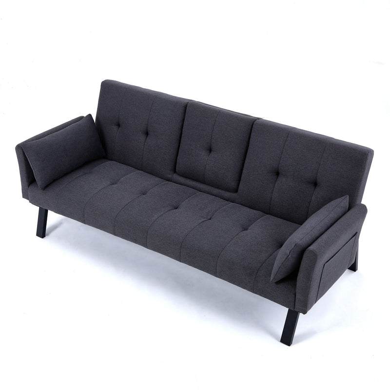 Sofa Bed With Foldable Design And Cup Holder by HouseOfZazla