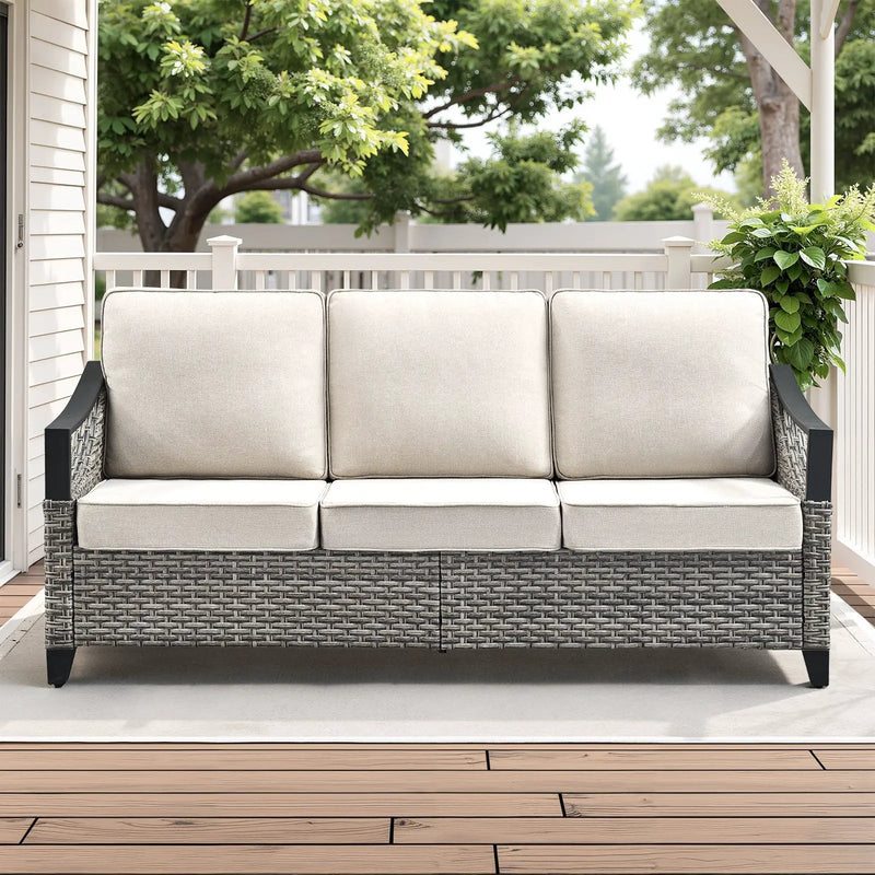 73.4" Wide Outdoor Wicker Sofa by HouseOfZazla