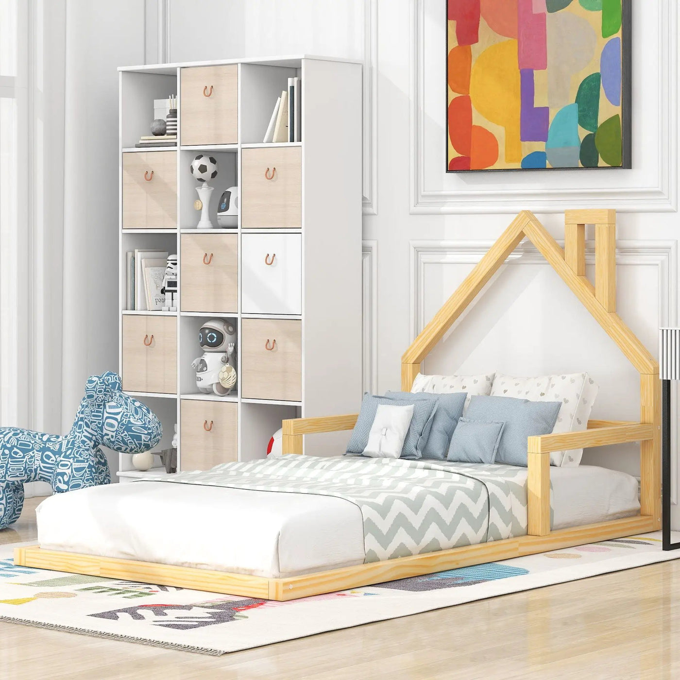 Floor Bed With House Shaped Headboard by HouseOfZazla