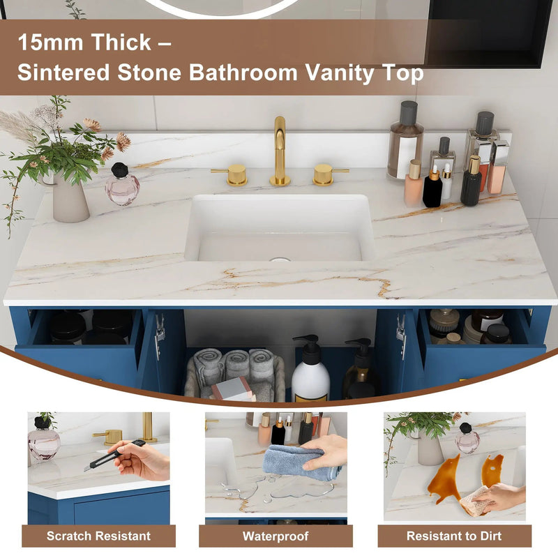 42" Modern Solid Wood Bathroom Vanity with Sink by HouseOfZazla