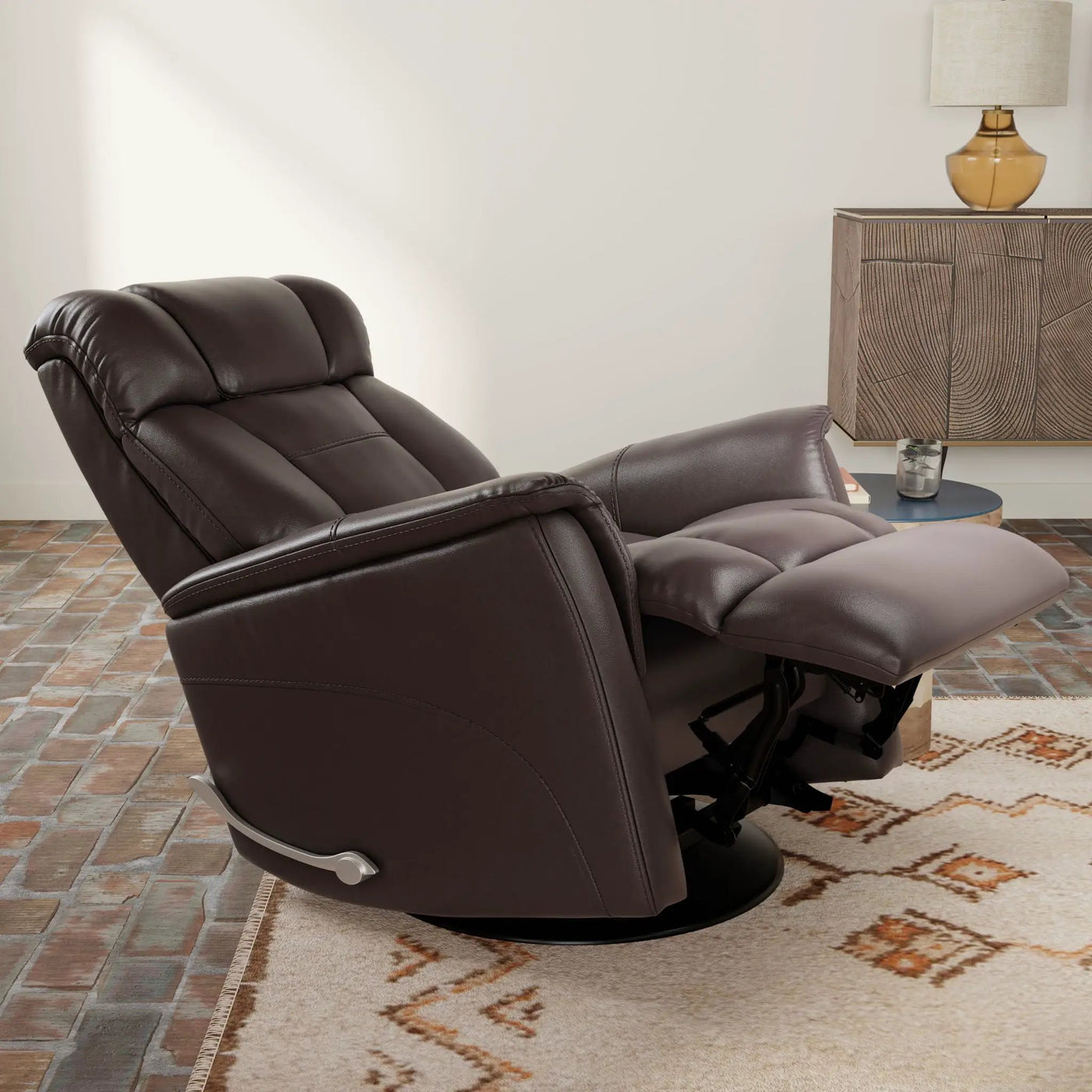Bentley - Swivel Glider Recliner With Manual Adjustable Headrest & Footrest by Unique Piece Furniture