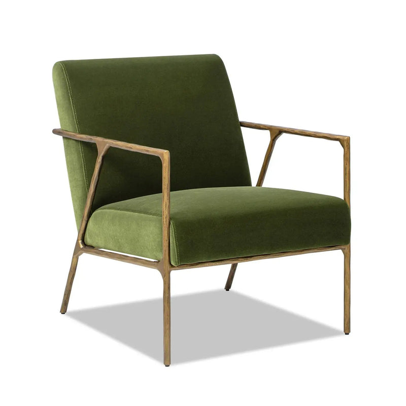 Aerin - Hammered Brass Upholstered Accent Arm Chair by Unique Piece Furniture