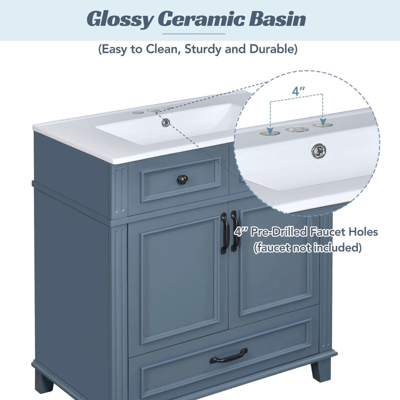 Bathroom Vanity With Sink, Storage Cabinet by Unique Piece Furniture