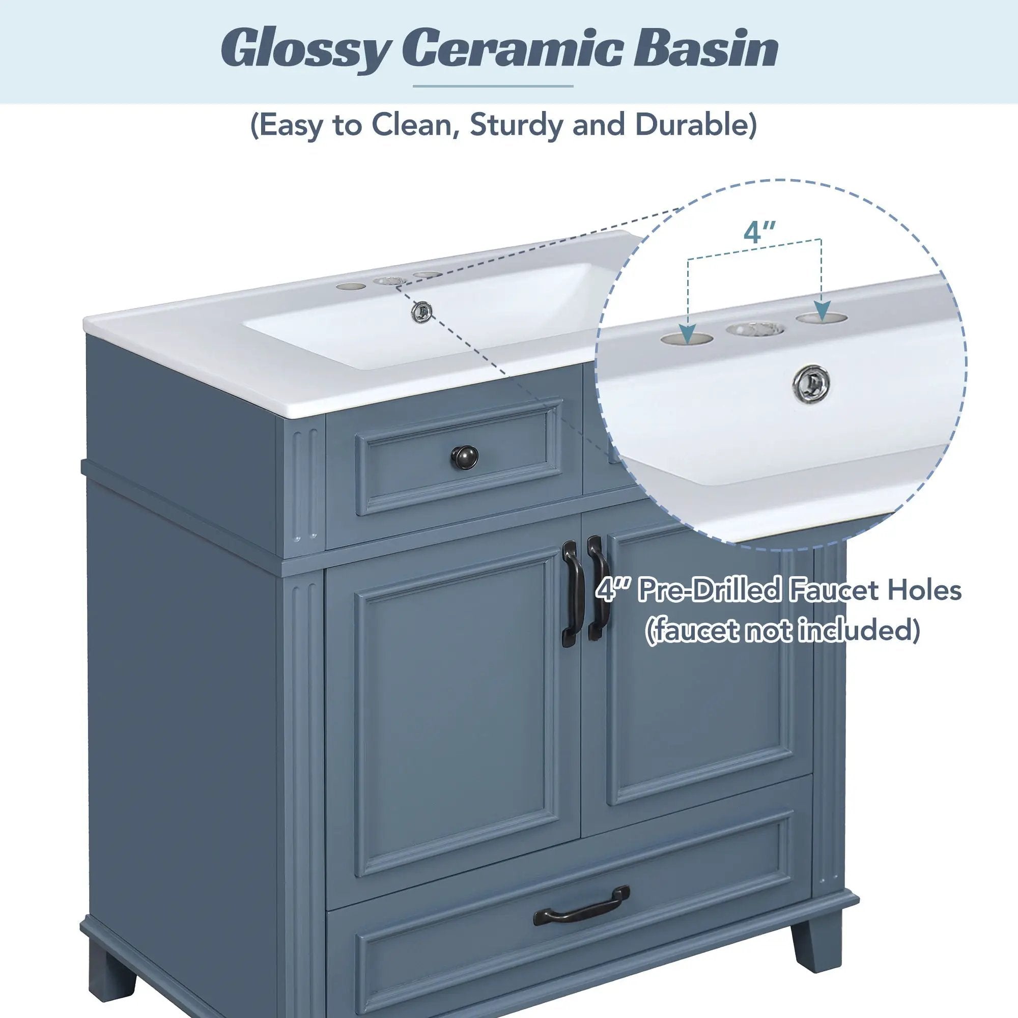 Bathroom Vanity With Sink, Storage Cabinet by Unique Piece Furniture
