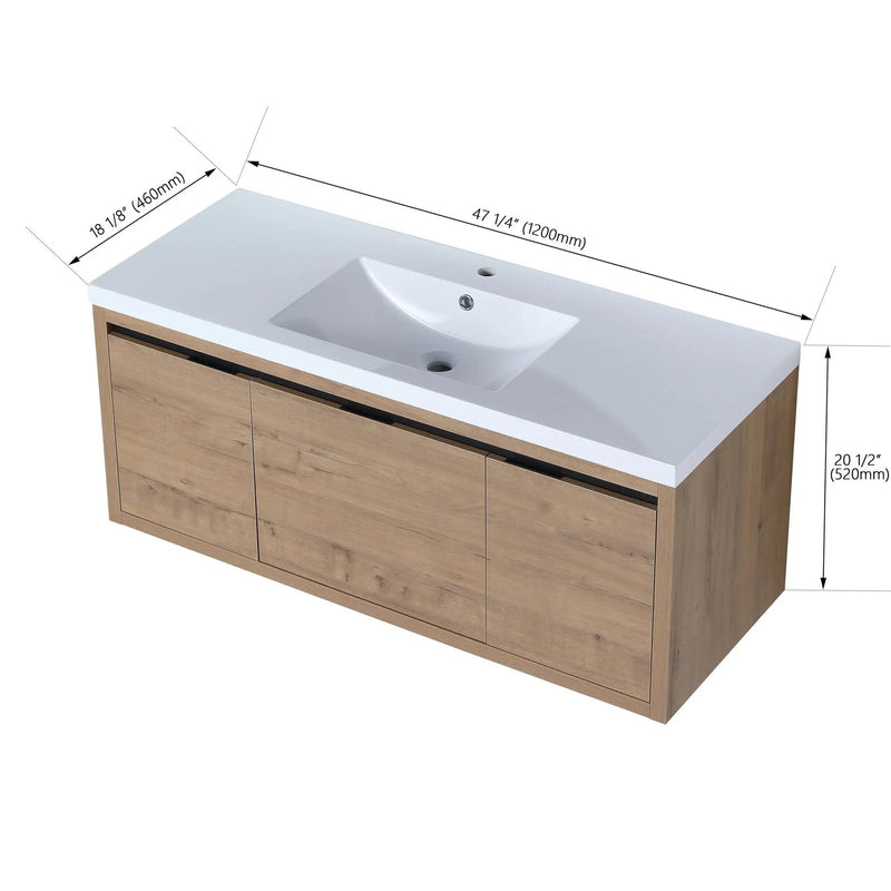 Floating Bathroom Vanity With Resin Sink And Soft Close Doors by Unique Piece Furniture
