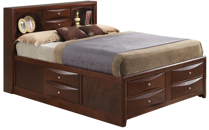 Modern Design Storage Bed With Bookcase Headboard by HouseOfZazla