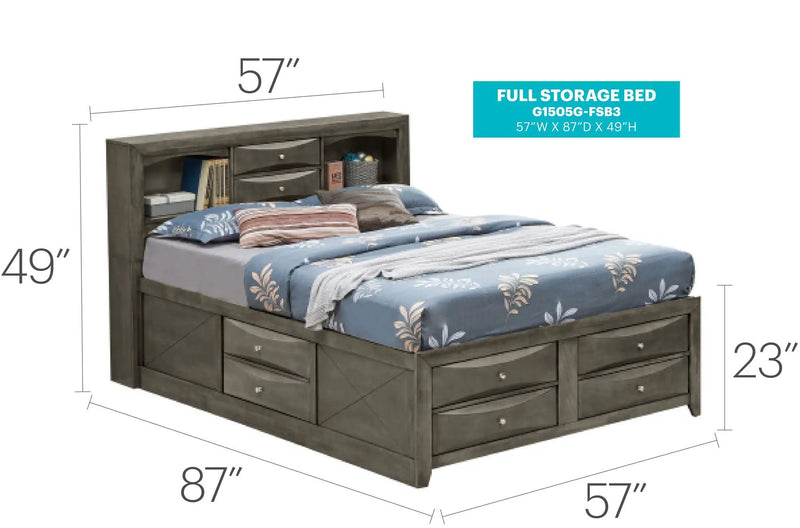 Modern Design Storage Bed With Bookcase Headboard by Unique Piece Furniture