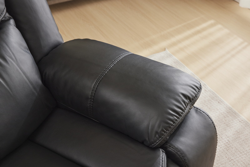Black Color Air Leather Recliner Chair with Vibration and Heating by HouseOfZazla