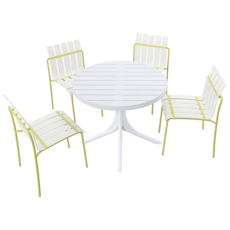 4 Piece Set Of Modern Color Block Designed Single Chairs With Round Table by HouseOfZazla