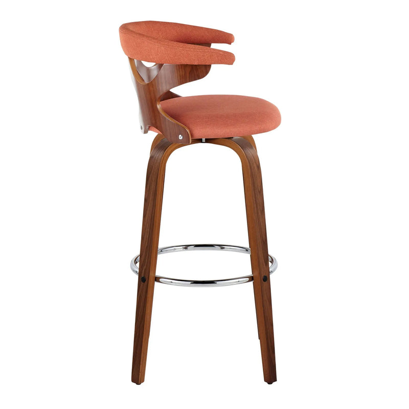 Gardenia - Mid Century Modern Fixed Height Barstool With Swivel With Round Footrest (Set of 2) by Unique Piece Furniture