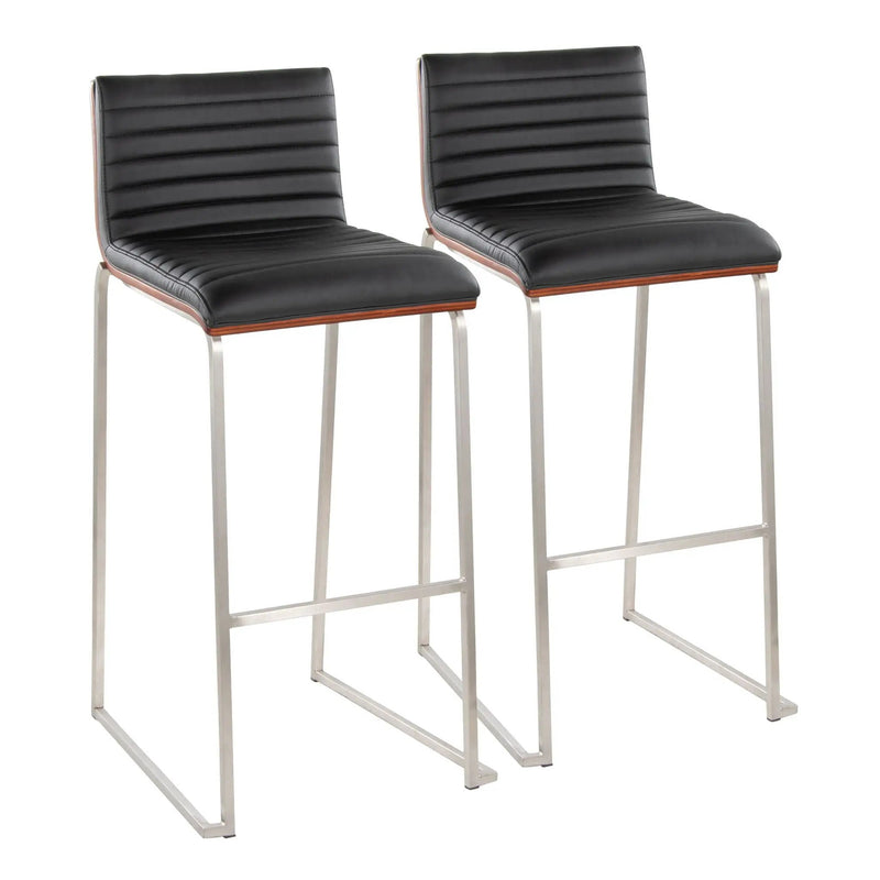 Mason Mara - Contemporary Fixed Height Barstool (Set of 2) by HouseOfZazla