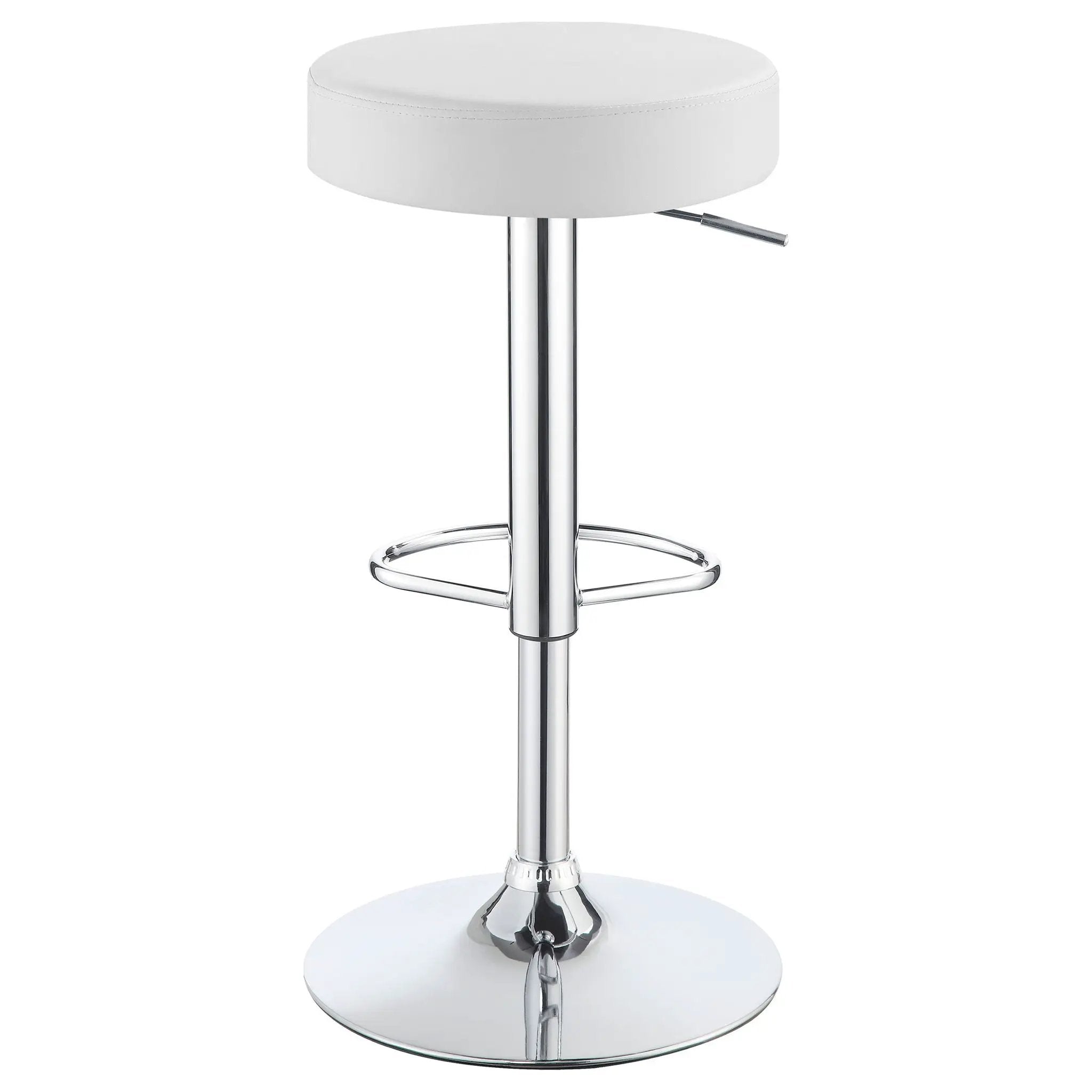 Ramses - Adjustable Backless Bar Stool With Adjustable Height Base - White by HouseOfZazla