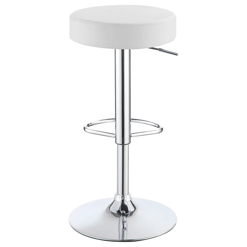 Ramses - Adjustable Backless Bar Stool With Adjustable Height Base - White by HouseOfZazla