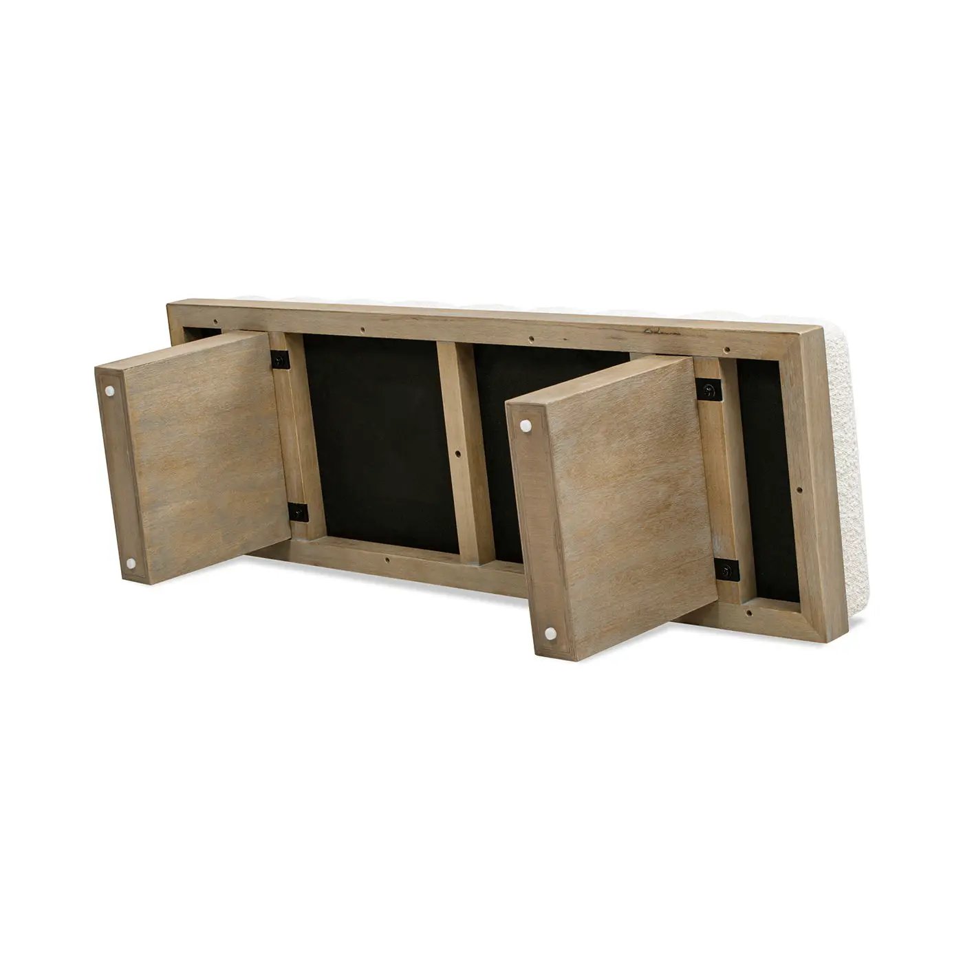 Bella - Upholstered Modern Accent Bench - Ivory White by HouseOfZazla
