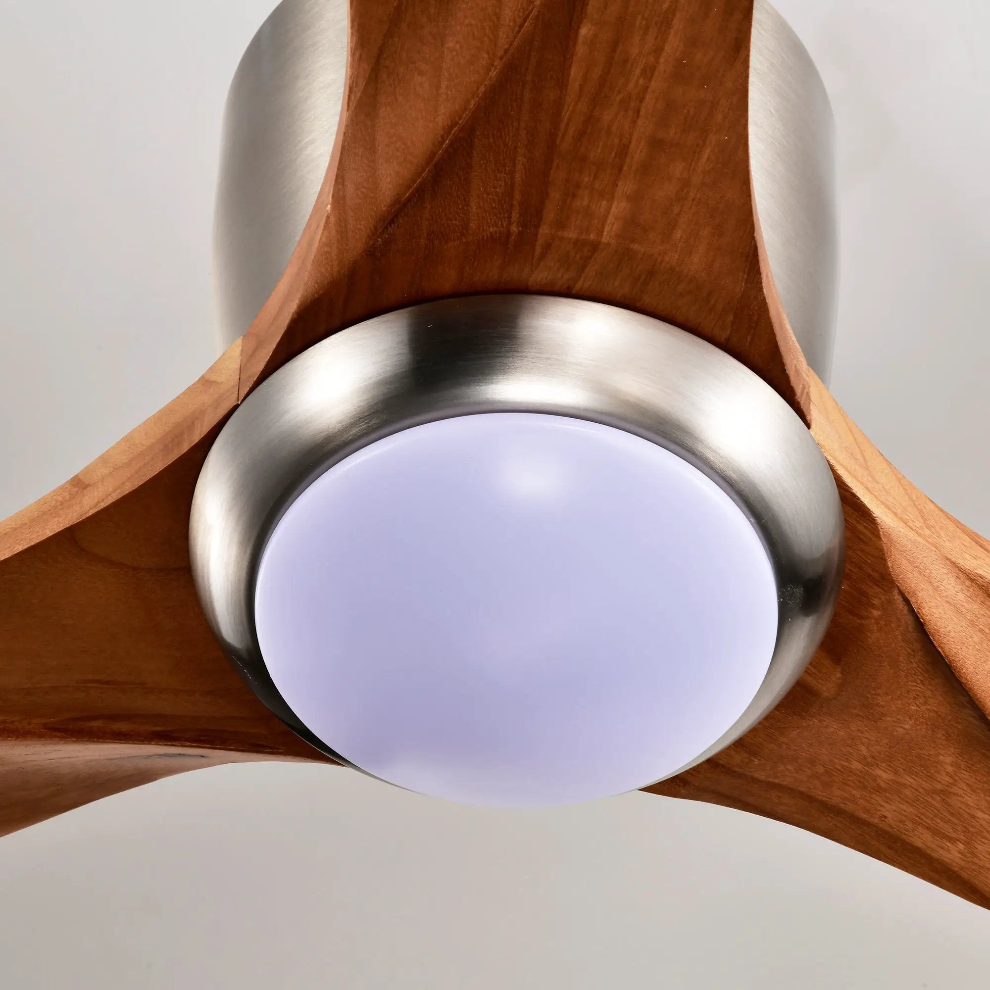 52" Flush Mount Fan Light with Solid Wood Blades and Remote Control by HouseOfZazla