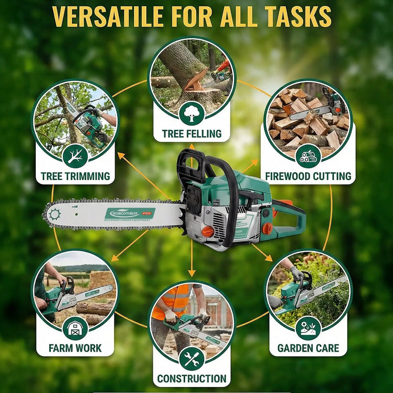 62CC 2-Stroke 20" Gasoline Chainsaw by HouseOfZazla