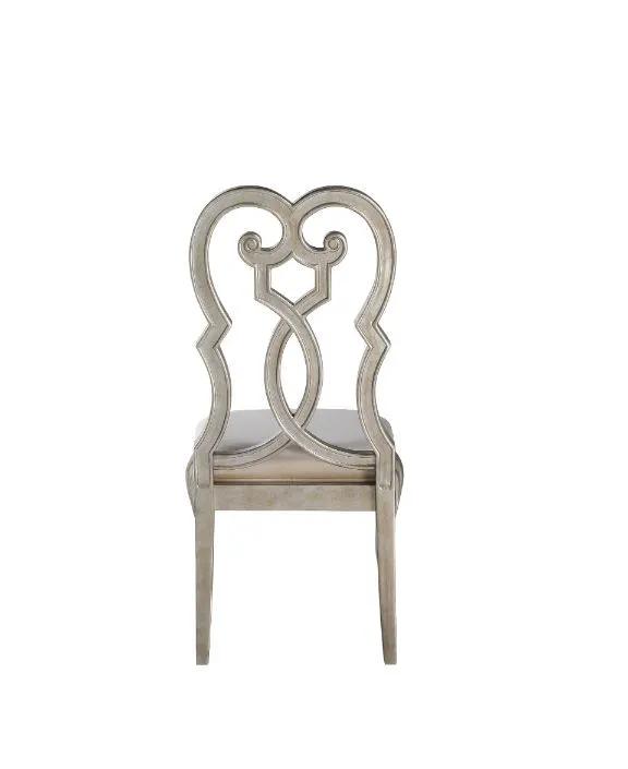 Esteban - Side Chair (Set of 2) - Ivory Velvet & Antique Champagne by Unique Piece Furniture