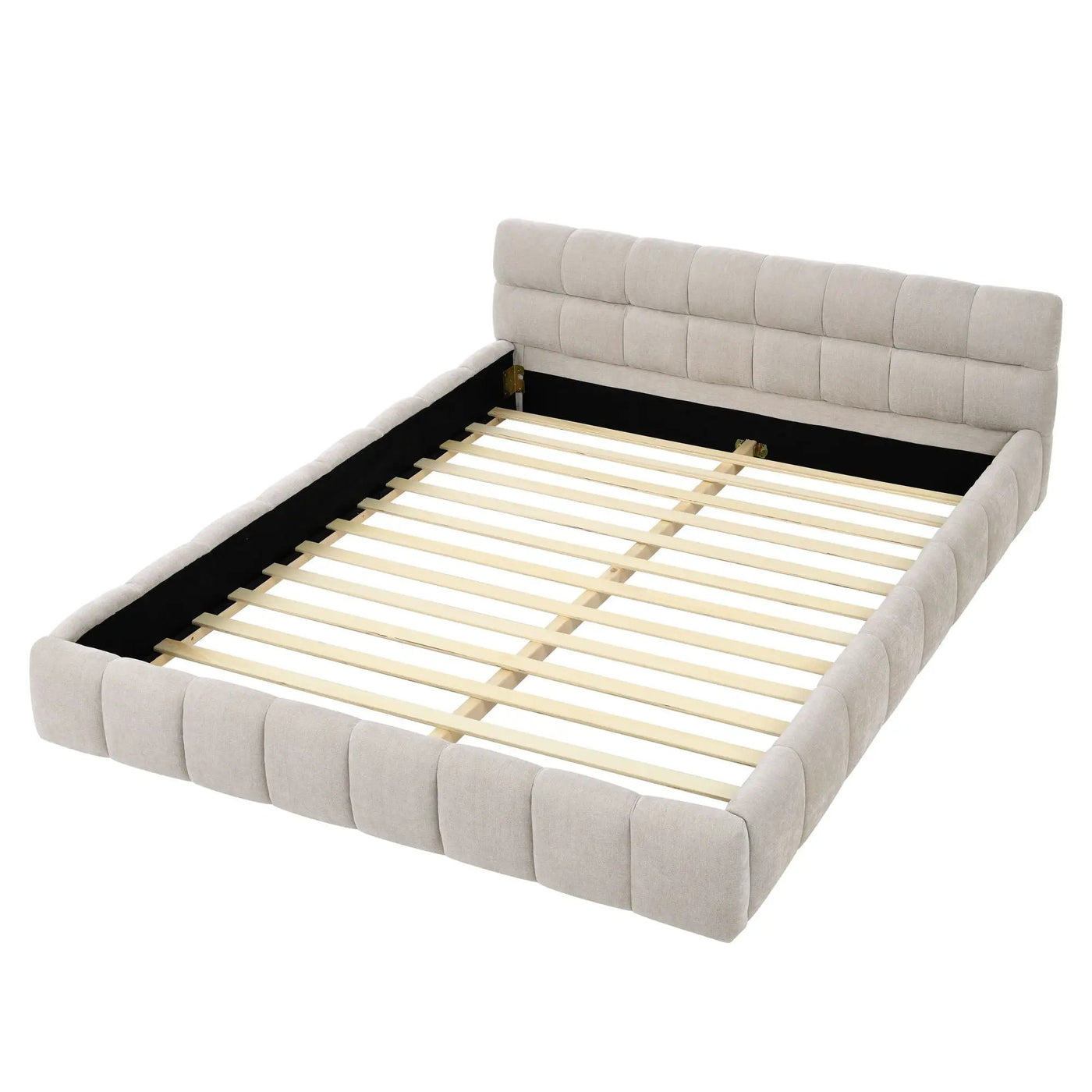 Modern Platform Bed Frame With Thick Fabric by HouseOfZazla