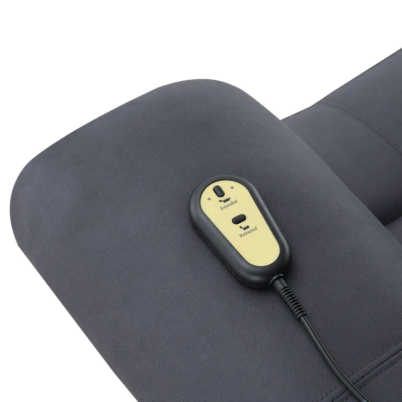Domana - Polished Microfiber Power Nirion Recliner With Lift Heating Massage Chair - Dark Blue by HouseOfZazla