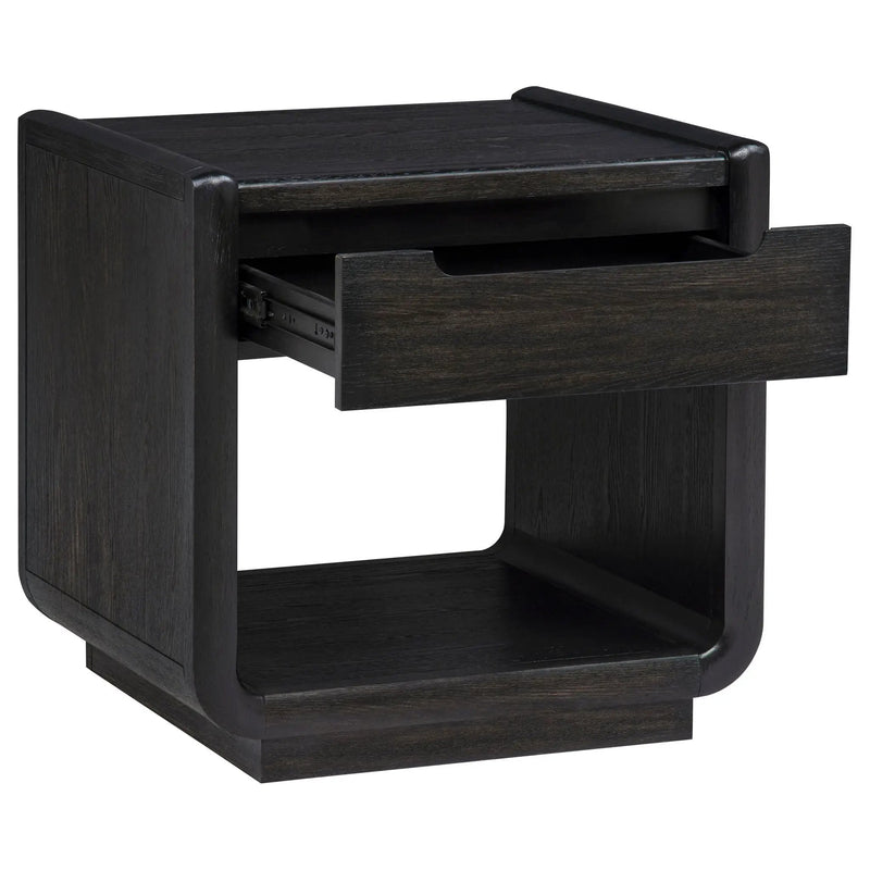 Leandro 2-piece Wood Coffee and End Table Set Burnished Black by Unique Piece Furniture