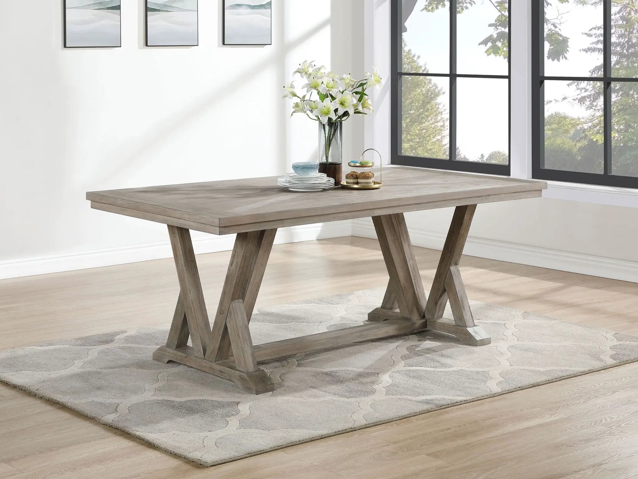 Cornelia Rectangular 82-inch Dining Table Coastal Grey by Unique Piece Furniture
