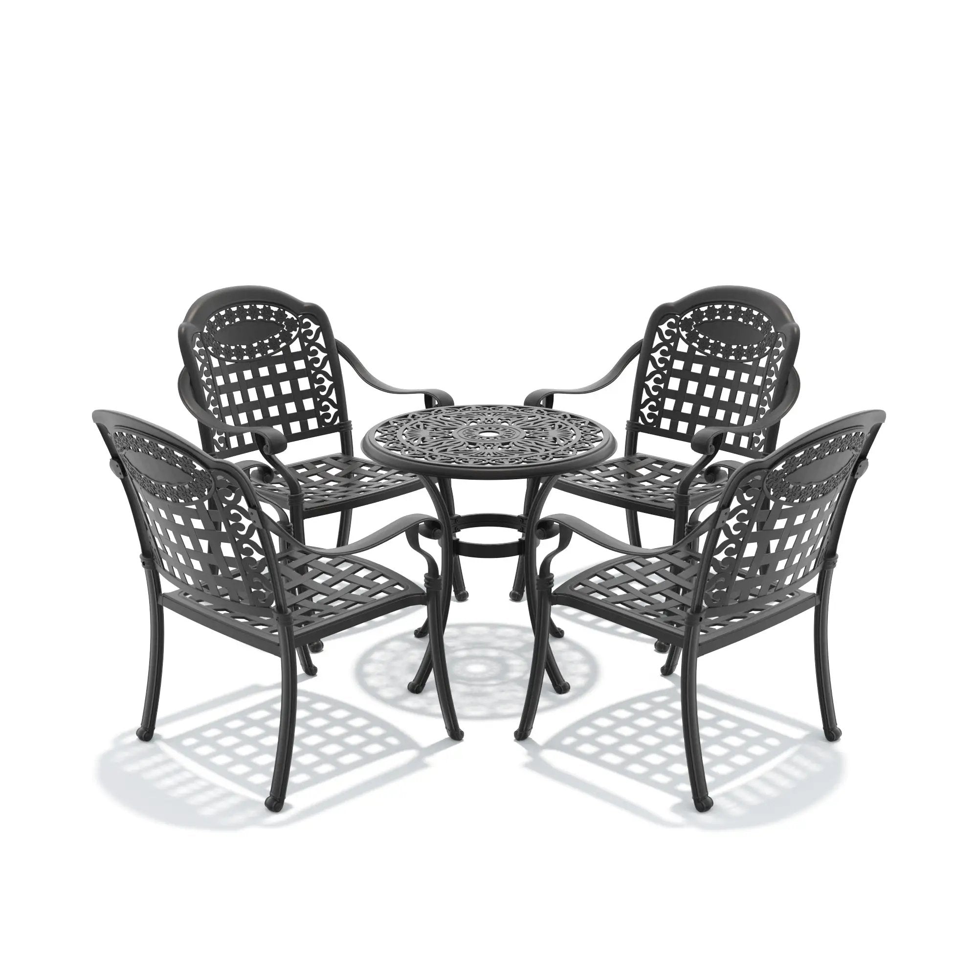 5-Piece Cast Aluminum Patio Furniture Set with Cushions by HouseOfZazla
