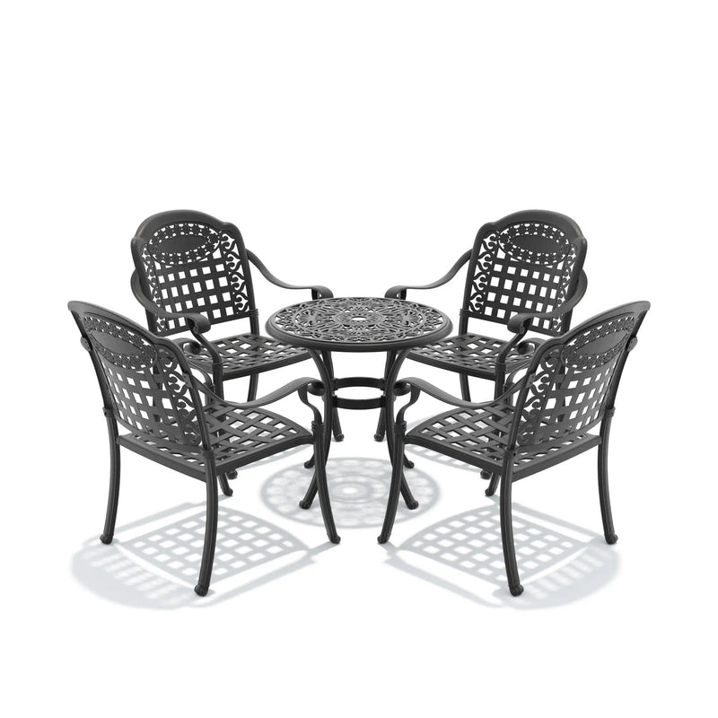 5-Piece Cast Aluminum Patio Furniture Set with Cushions by HouseOfZazla
