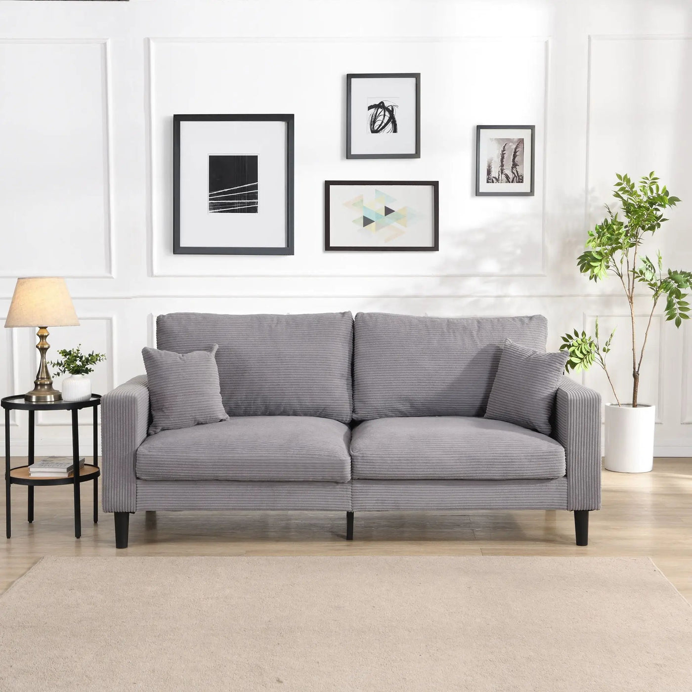 Modern Upholstered 3 Seat Sofa, High Resilience by HouseOfZazla