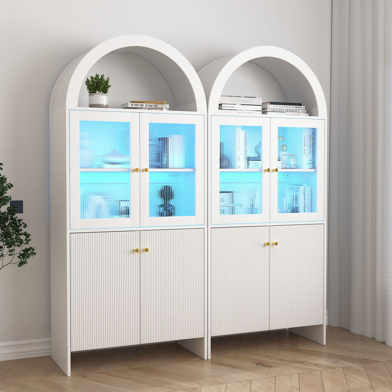 Modern Tech Inspired Dome Cabinet With LED Lighting by HouseOfZazla