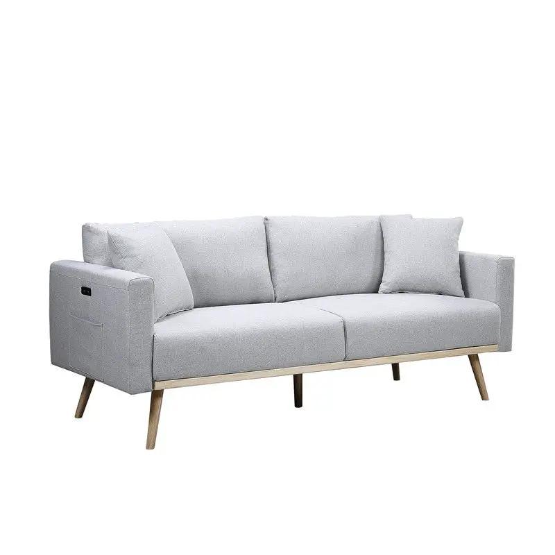 Easton - Fabric Sofa With USB Charging Ports Pockets And Pillows by Unique Piece Furniture