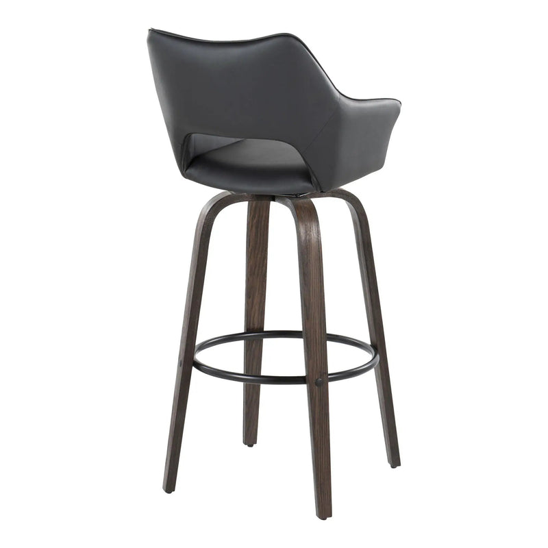 Mustang - Contemporary Fixed Height Barstool With Swivel With Round Footrest (Set of 2) by Unique Piece Furniture