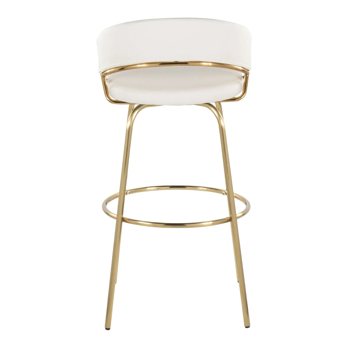 Jie - Fixed Height Contemporary Barstool With Swivel With Round Footrest (Set of 2) by HouseOfZazla